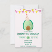 Invitation Cute Green Avocado Stuffy, Plush Anniversaire Part (Devant)