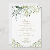 Invitation Cute Greenery Eucalyptus Fête des mariées Menu Inv (Devant)