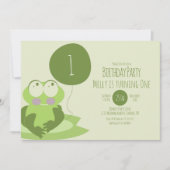 Invitation Cute Grenouille Anniversaire Ballotte Greener Lily (Devant)