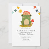 Invitation Cute grenouille Rouge casquette champignonCute Bab (Devant)