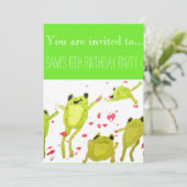 Invitation Cute grenouilles Garçons fête d'anniversaire (Debout devant)