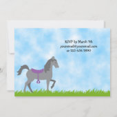 Invitation Cute Grey Horse Pony Rides Cheval Anniversaire (Dos)