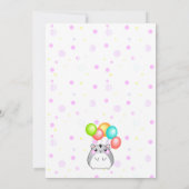 Invitation Cute Grey Kawaii Hamster Anniversaire (Dos)