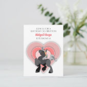 Invitation Cute Grey Pony et Coeurs Rose Cheval Anniversaire (Debout devant)