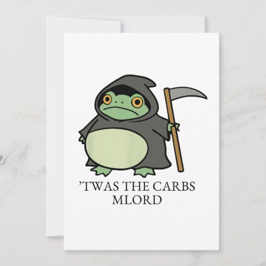 Invitation Cute Grim Reaper Frog – ’Twas the Carbs M’Lord (Devant)
