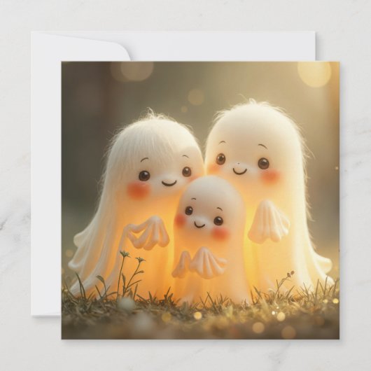 Invitation Cute groupe fantôme Halloween (Devant)