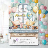 Invitation Cute Guinea Pig Watercolor Birthday Party