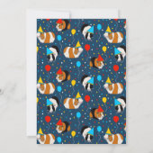 Invitation Cute Guinée Cochon et ballons fête d'anniversaire (Dos)