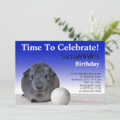 Invitation Cute Guinée Pig Volleyball Personnalisé Anniversai (Debout devant)