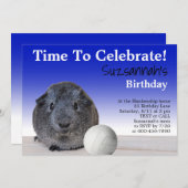 Invitation Cute Guinée Pig Volleyball Personnalisé Anniversai (Devant / Derrière)