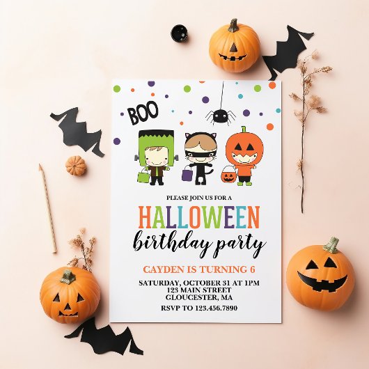 Invitation Cute Halloween Anniversaire de enfant Party Invita