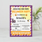 Invitation Cute Halloween Anniversaire de enfant Party Invita (Debout devant)