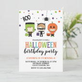 Invitation Cute Halloween Anniversaire de enfant Party Invita (Debout devant)