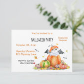Invitation Cute Halloween Chat en Citrouille (Debout devant)