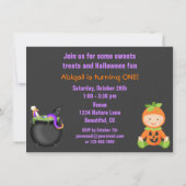 Invitation Cute Halloween Citrouille Baby 1er Anniversaire In (Dos)