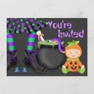 Invitation Cute Halloween Citrouille Baby 1er Anniversaire In