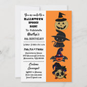 Invitation Cute Halloween Éffrayant Bash Jack Chat noir Anniv (Devant)
