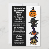 Invitation Cute Halloween Éffrayant Bash Jack Chat noir Anniv (Devant)