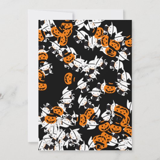 Invitation Cute Halloween Éffrayant Bash Jack Chat noir Anniv (Dos)