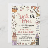 Invitation Cute Halloween Éffrayant Fantôme 3ème anniversaire (Devant)