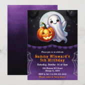 Invitation Cute Halloween Fantôme et fête d'anniversaire Citr (Devant / Derrière)