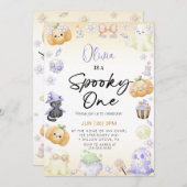 Invitation Cute Halloween Ghost 1st Boy Anniversaire (Devant / Derrière)