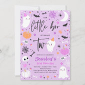 Invitation Cute Halloween Ghost Little Boo 2e fête d'annivers (Devant)