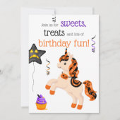 Invitation Cute Halloween Horse Unicorne fête d'anniversaire (Devant)