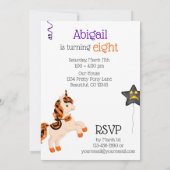 Invitation Cute Halloween Horse Unicorne fête d'anniversaire (Dos)
