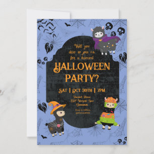 Invitation Cute Halloween Llama 2