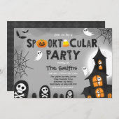 Invitation Cute Halloween Maison hantée Spooktaculaire (Devant / Derrière)