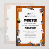 Invitation Cute Halloween Monster Baby Shower Design (Devant / Derrière)