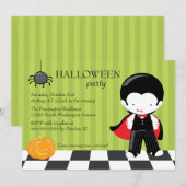 Invitation Cute Halloween parti vampire et l'invitation d'ara (Devant / Derrière)