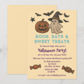 Invitation Cute Halloween - Pastel Citrouille & Candy Party (Devant / Derrière)