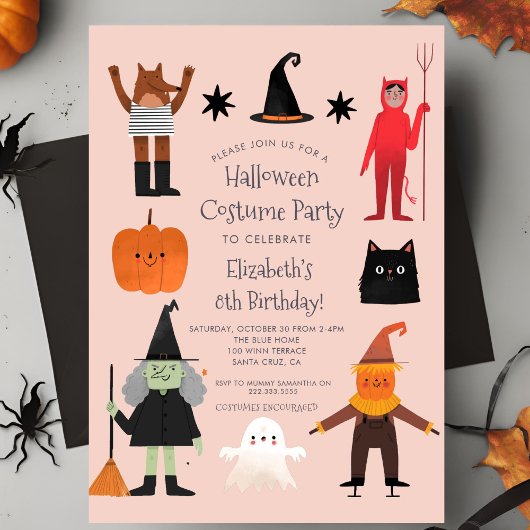 Invitation Cute Halloween Spooktacular Costume fête d'anniver