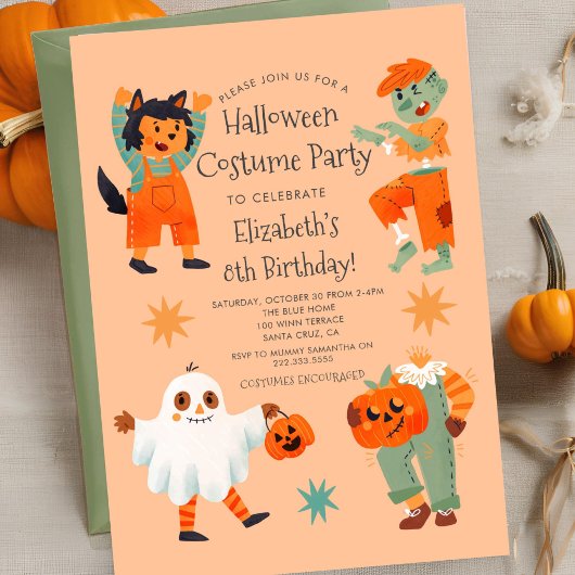 Invitation Cute Halloween Spooktacular Costume fête d'anniver