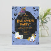 Invitation Cute Halloween Unicornes 1 fête (Debout devant)