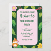 Invitation Cute Hamster Botanical à thème fête d'anniversaire (Devant)