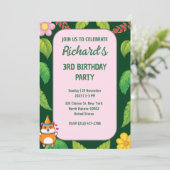 Invitation Cute Hamster Botanical à thème fête d'anniversaire (Debout devant)