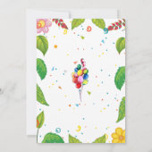 Invitation Cute Hamster Botanical à thème fête d'anniversaire (Dos)