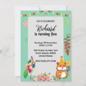 Invitation Cute Hamster Fête d'Anniversaire des enfants à thè (Devant)