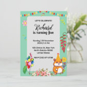 Invitation Cute Hamster Fête d'Anniversaire des enfants à thè (Debout devant)