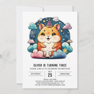 Invitation Cute Hamster Imprimable Anniversaire