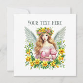 Invitation Cute Happy Easter Angel Dîner de fête (Devant)
