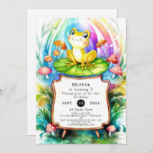 Invitation Cute Happy Frog Anniversaire (Devant / Derrière)