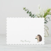 Invitation Cute Happy Hedgehog aime Livres (Debout devant)