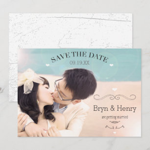 Invitation Cute Hearts Wavy Curvy Swirls Photo Enregistrer la