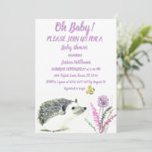 Invitation Cute Hérisson Aquarelle Bois Animaux Forêt (Debout devant)