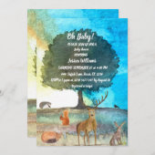 Invitation Cute Hérisson Hérisson Aquarelle Bois Animaux Fox  (Devant / Derrière)