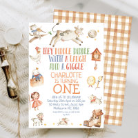 Cute Hey Diddle Diddle Nursery Rhyme 1er Anniversa